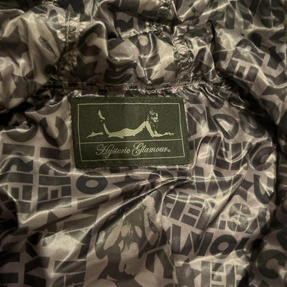 Hysteric Glamour - Men's Black Hooded Puffer Jacket with Patches