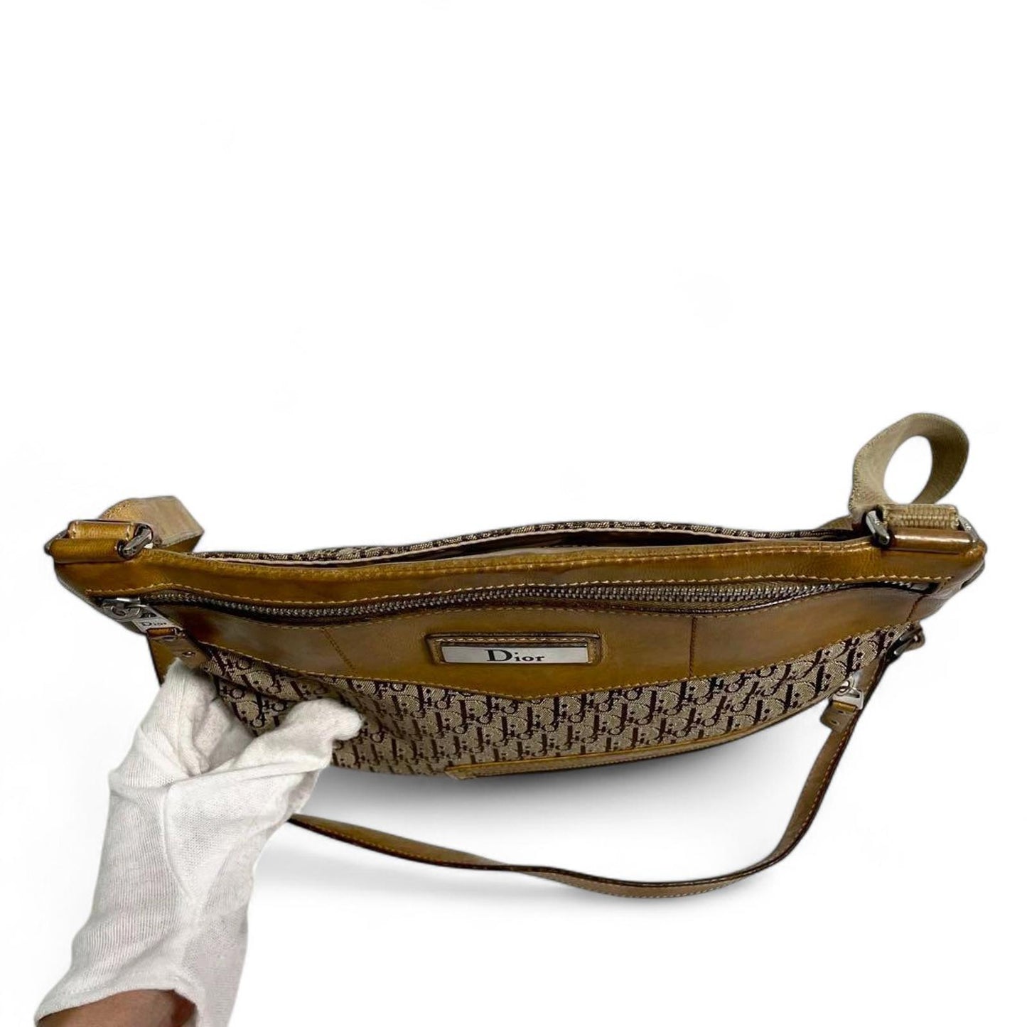 Dior - Vintage Monogram Canvas and Leather Crossbody Bag