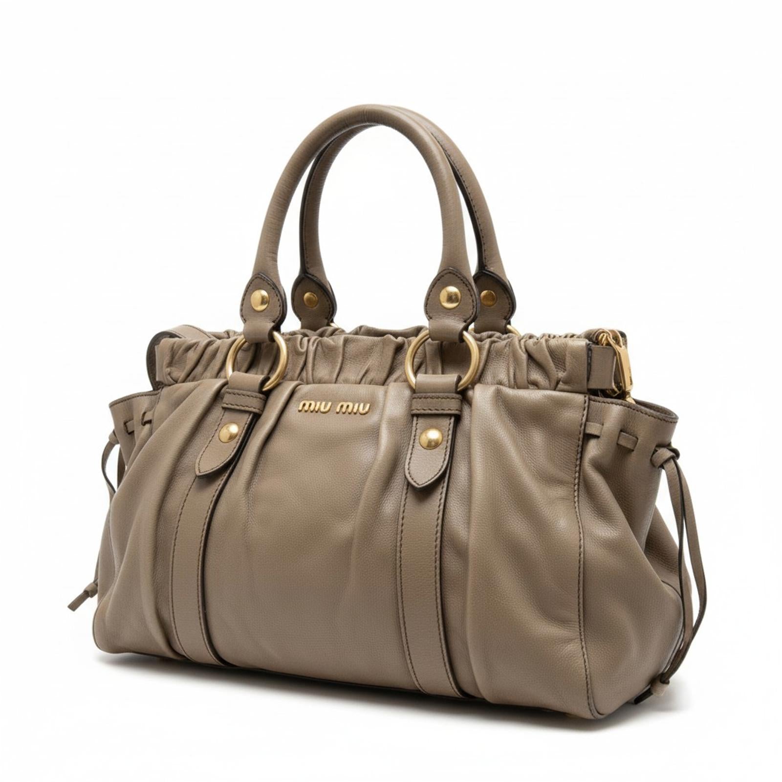 Miu Miu - Leather Handbag Taupe