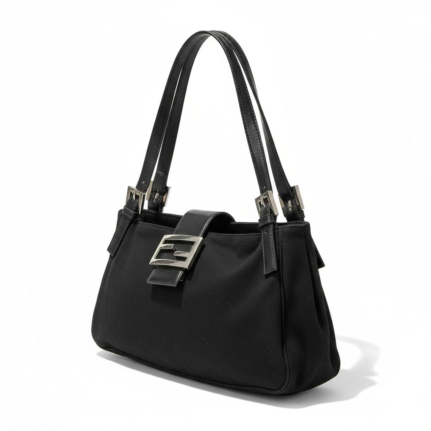 Fendi - Black Women's Shoulder Bag with Silver Buckle