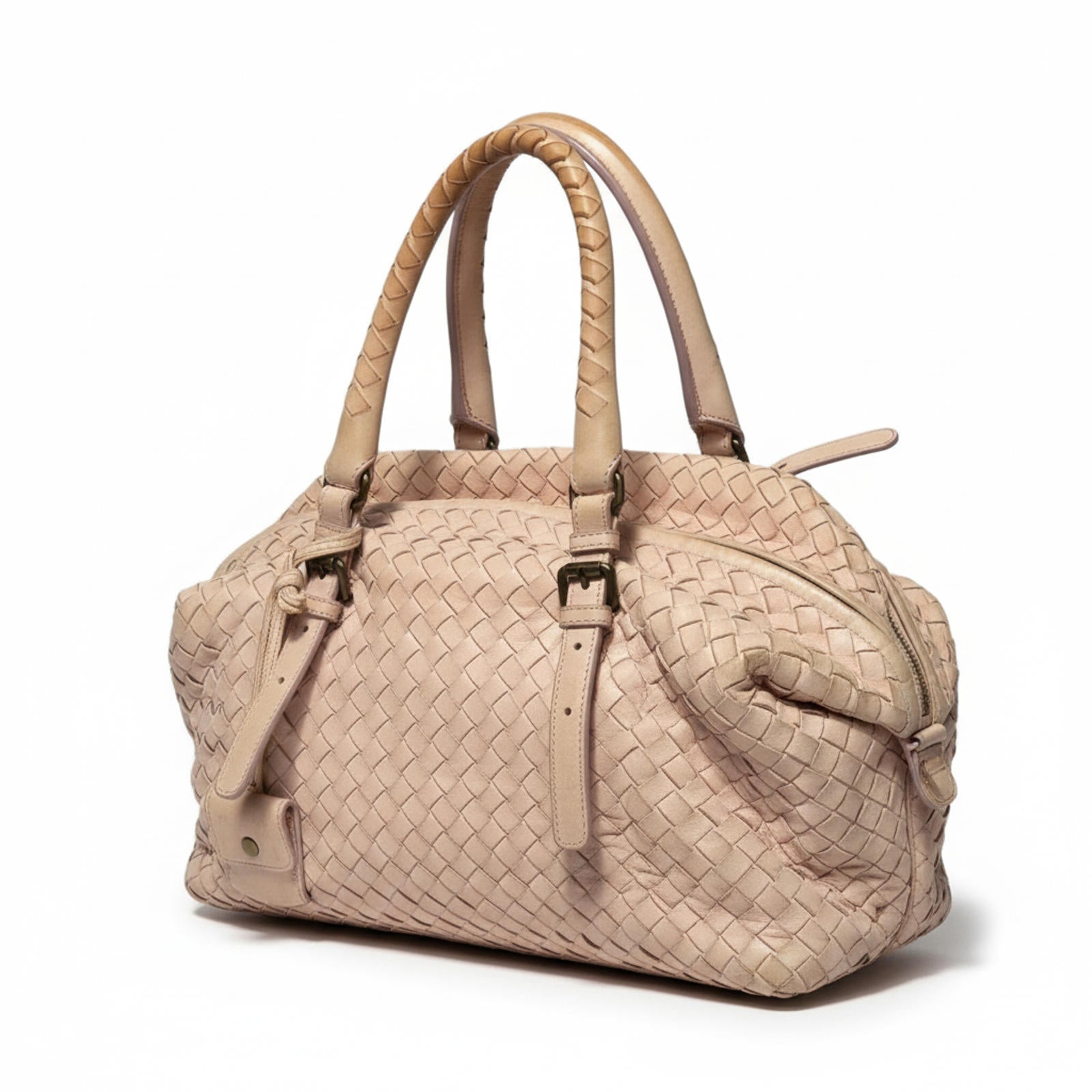 Bottega Veneta - Woven Leather Shoulder Bag Beige