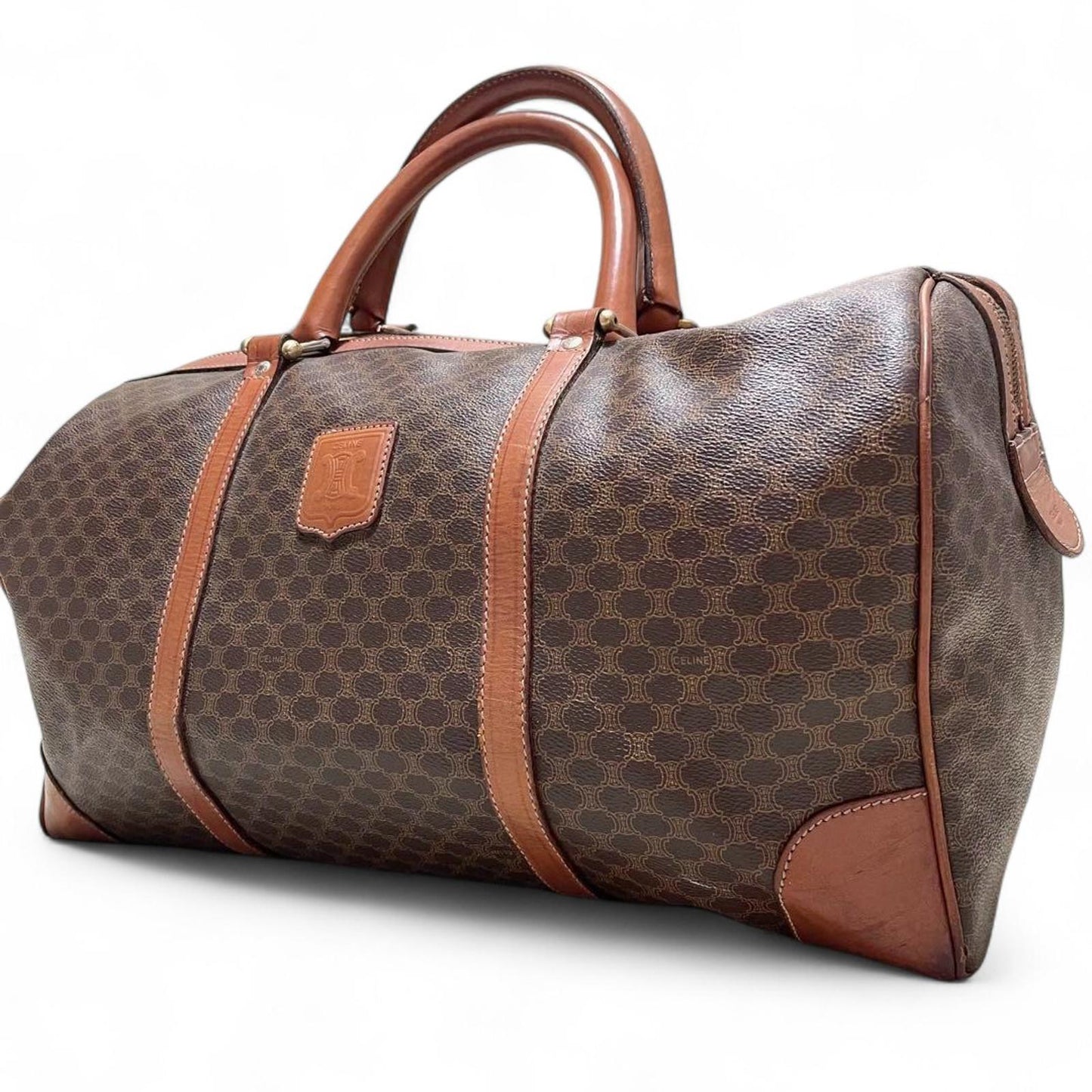 Celine - Vintage Brown Monogram Travel Boston Bag