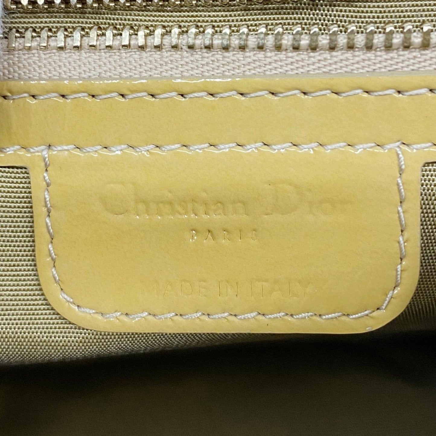 Dior - Yellow Quilted Patent Leather Shoulder Bag