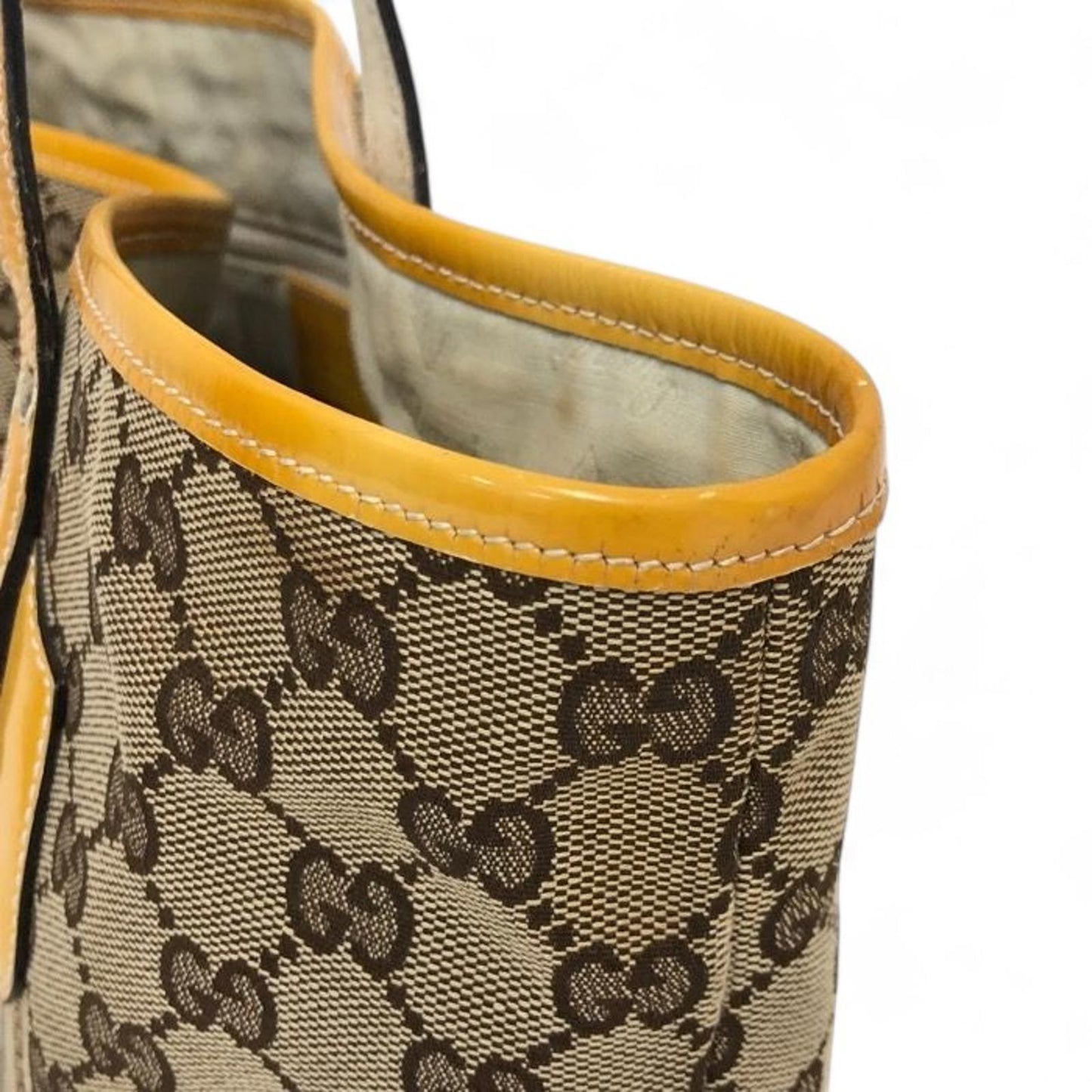 Gucci - Beige and Yellow GG Canvas Tote Bag