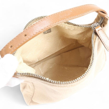 Fendi - Women's Beige Shoulder Bag with Leather Strap