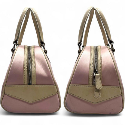Burberry - Blue Label Pink and Beige Leather Handbag