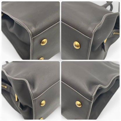 Saint Laurent - Black Leather Handbag Gold Hardware