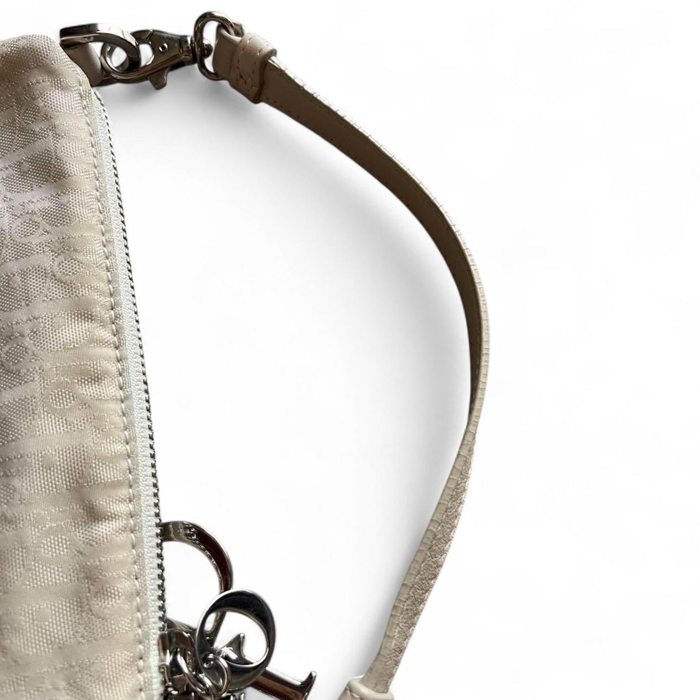 Dior - White Monogram Shoulder Bag with Silver Hardware