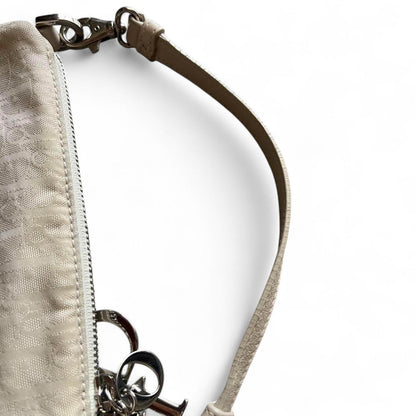 Dior - White Monogram Shoulder Bag with Silver Hardware