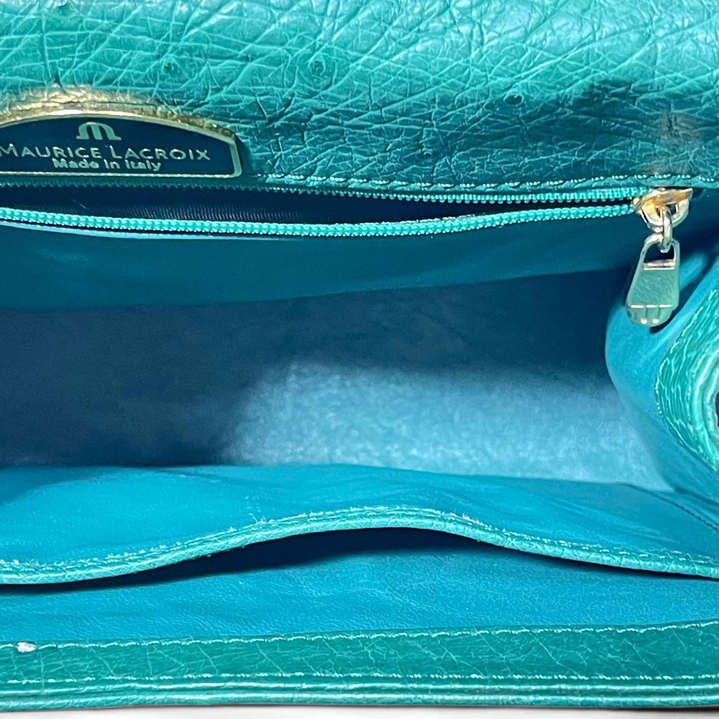 Maurice Lacroix - Green Ostrich Leather Structured Handbag