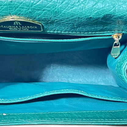 Maurice Lacroix - Green Ostrich Leather Structured Handbag