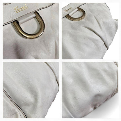Gucci - Abbey Mini White Leather Handbag Gold Hardware