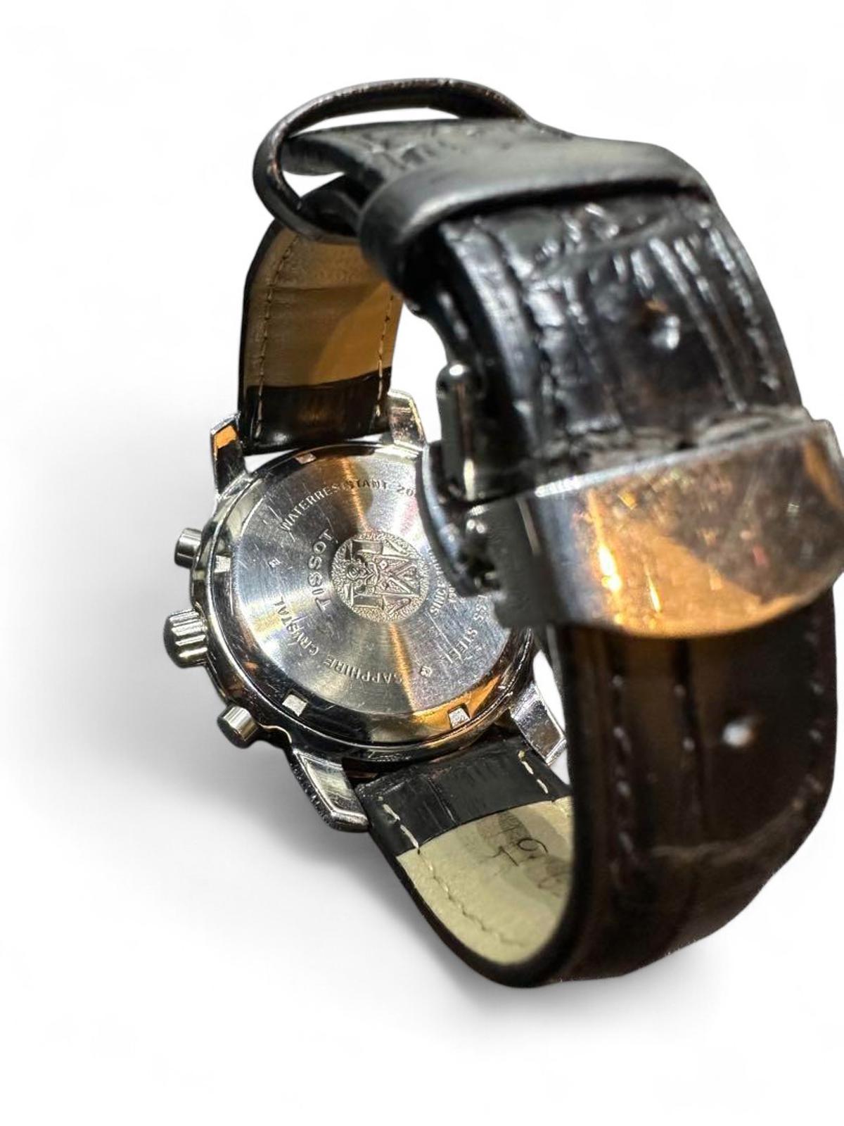 Tissot - Chronograph Men's Watch with Black Leather Strap