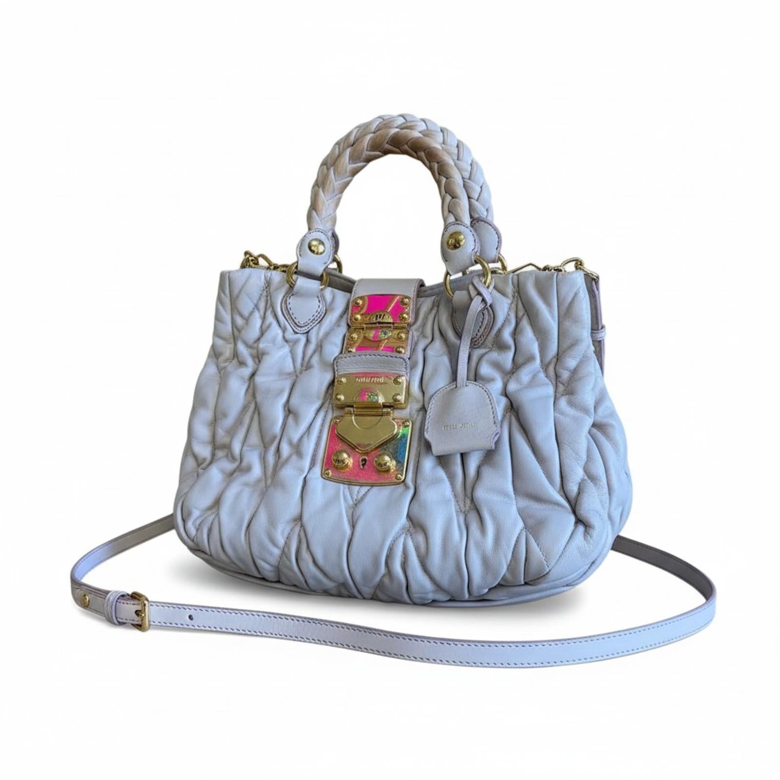 Miu Miu - Quilted Leather Handbag with Gold Hardware