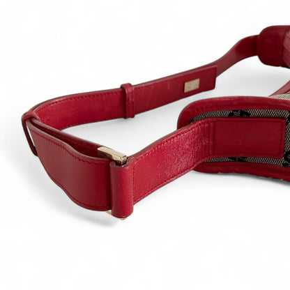 Gucci - Monogram Canvas Shoulder Bag Red Leather