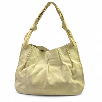 Miu Miu- Beige Leather Handbag with Knotted Handles