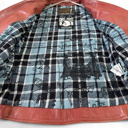 Hysteric Glamour - Men's Brown Leather Biker Jacket