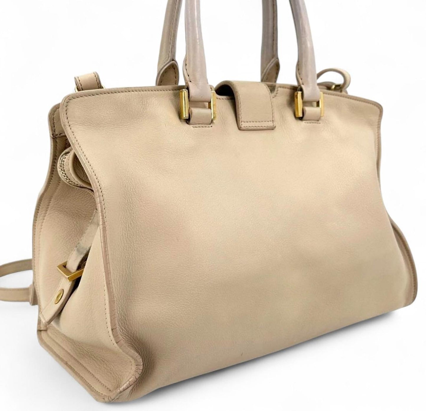 Yves Saint Laurent - Beige Leather Satchel Bag