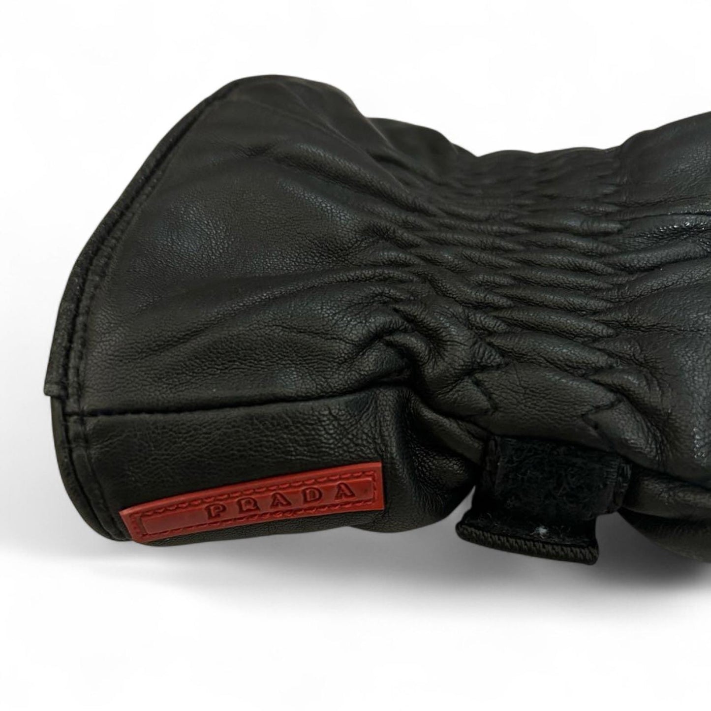 Prada - Black Leather Ice Hockey Protective Gloves