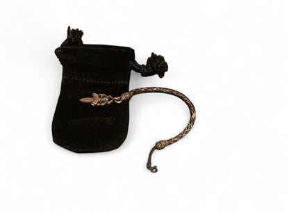 Chrome Hearts - Leather Bracelet with Dagger Charm