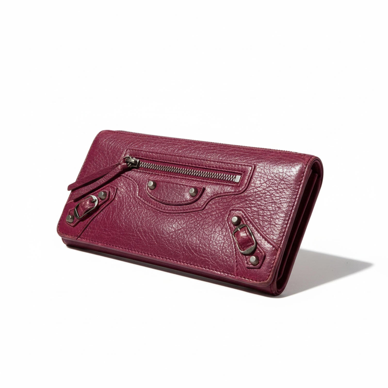 Balenciaga - Burgundy Leather Wallet