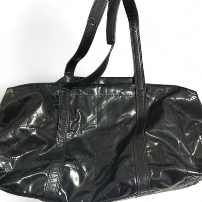 Dior - Black Quilted Leather Handbag Silver 'D' Charm