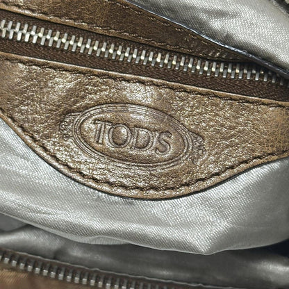 Tod's - Brown Nylon Shoulder Bag Front Zipper Pockets