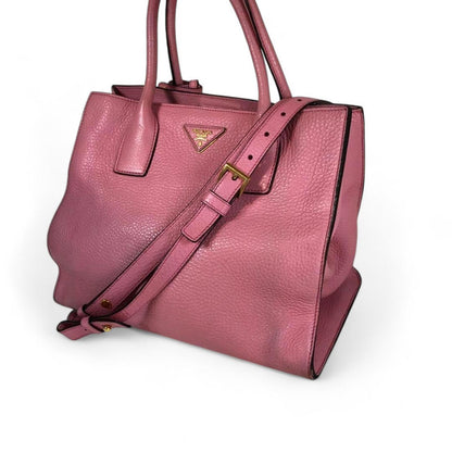Prada - Pink Leather Tote Bag