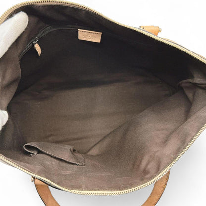 Gucci - Beige GG Canvas Tote Bag with Leather Trim