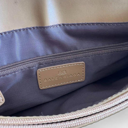 Balenciaga - Women's Satchel Bag in Brown Monogram Canvas