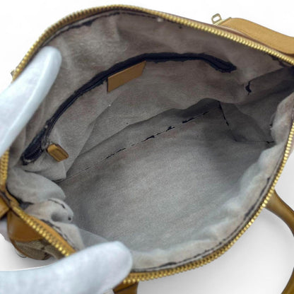 Gucci - Vintage GG Canvas Satchel Bag with Red Stripe