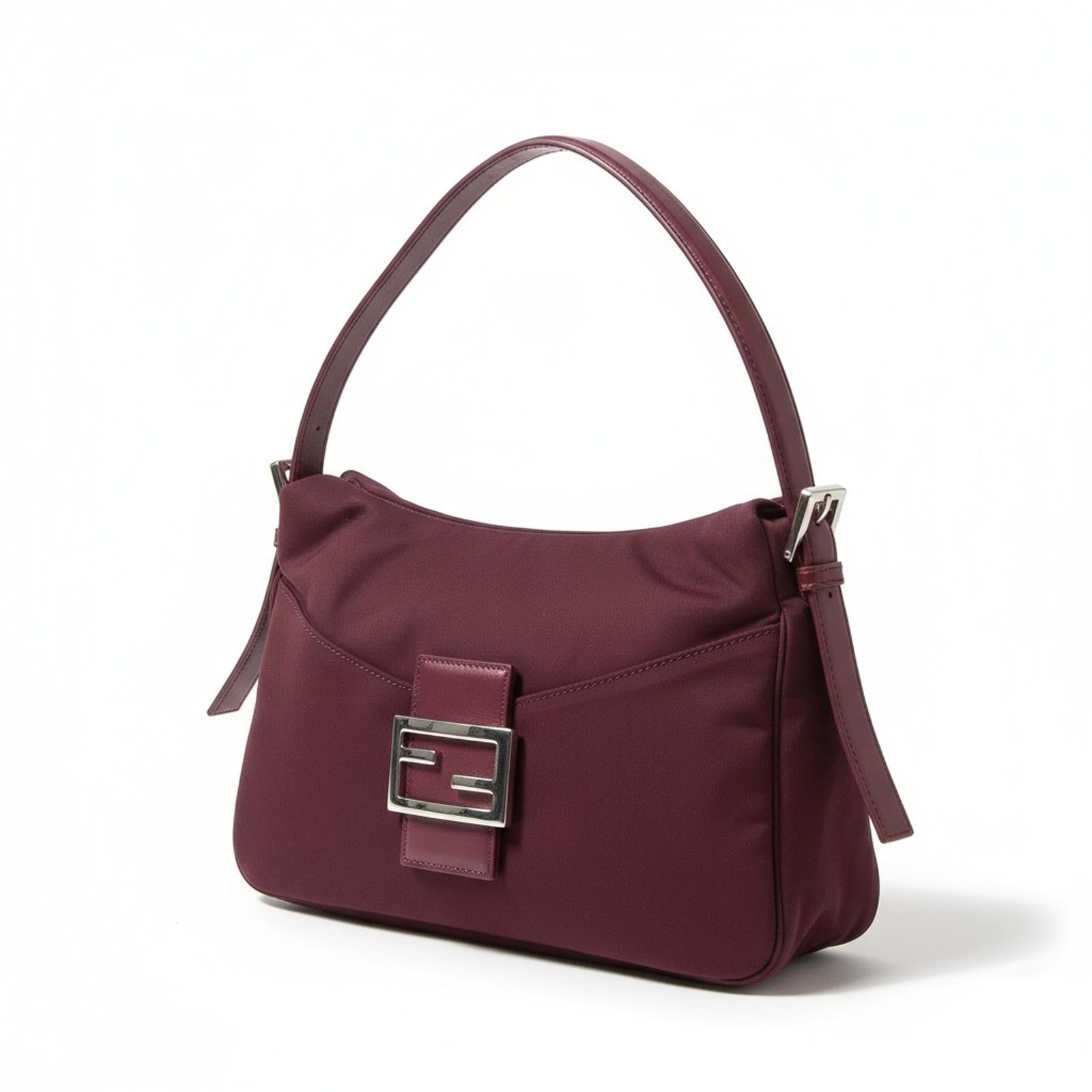 Fendi - Burgundy Baguette Shoulder Bag