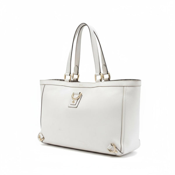 Gucci - White Leather Tote Bag