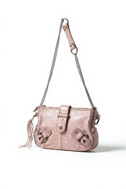 Zadig & Voltaire - Women's Crossbody Bag Pink Leather with Chain
