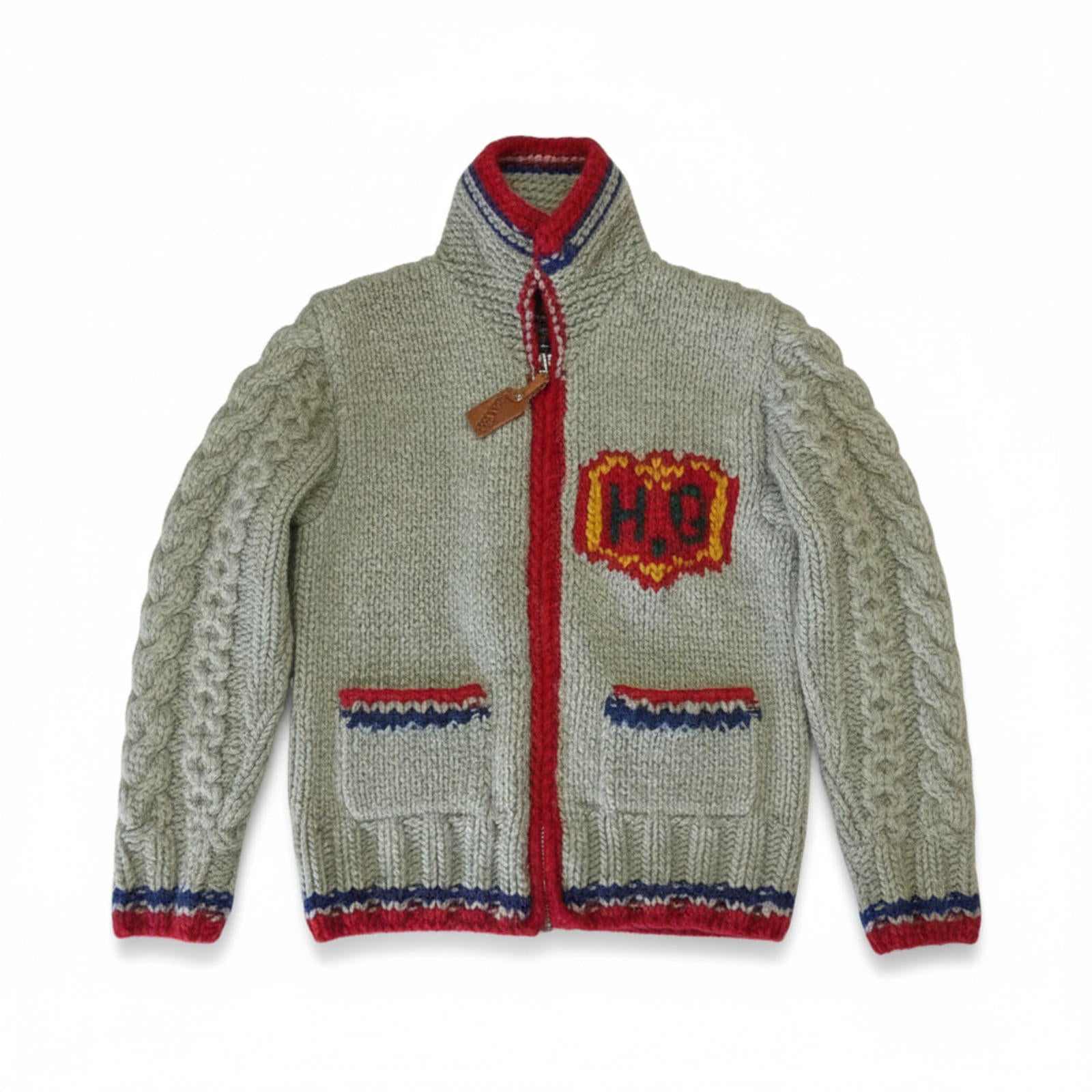Hysteric Glamour - Knitted Wool Cable Cardigan with Embroide