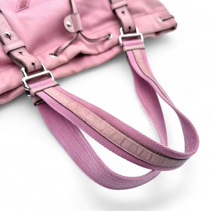 Saint Laurent - Pink Canvas Tote Bag Leather Trim