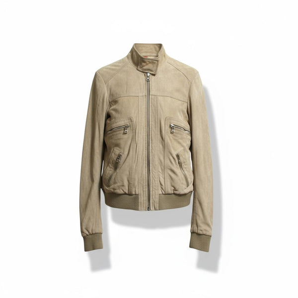 Dolce & Gabbana - Beige Suede Leather Jacket