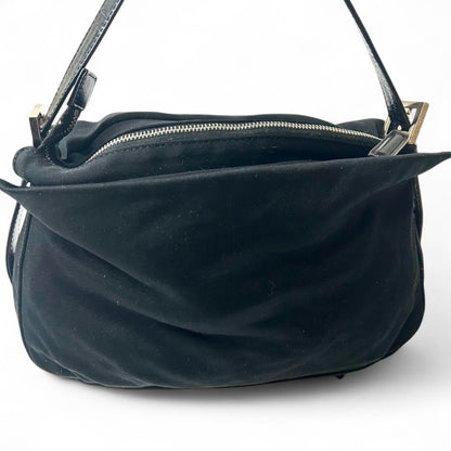 Fendi - Women's Black Shoulder Bag with Silver Buckle