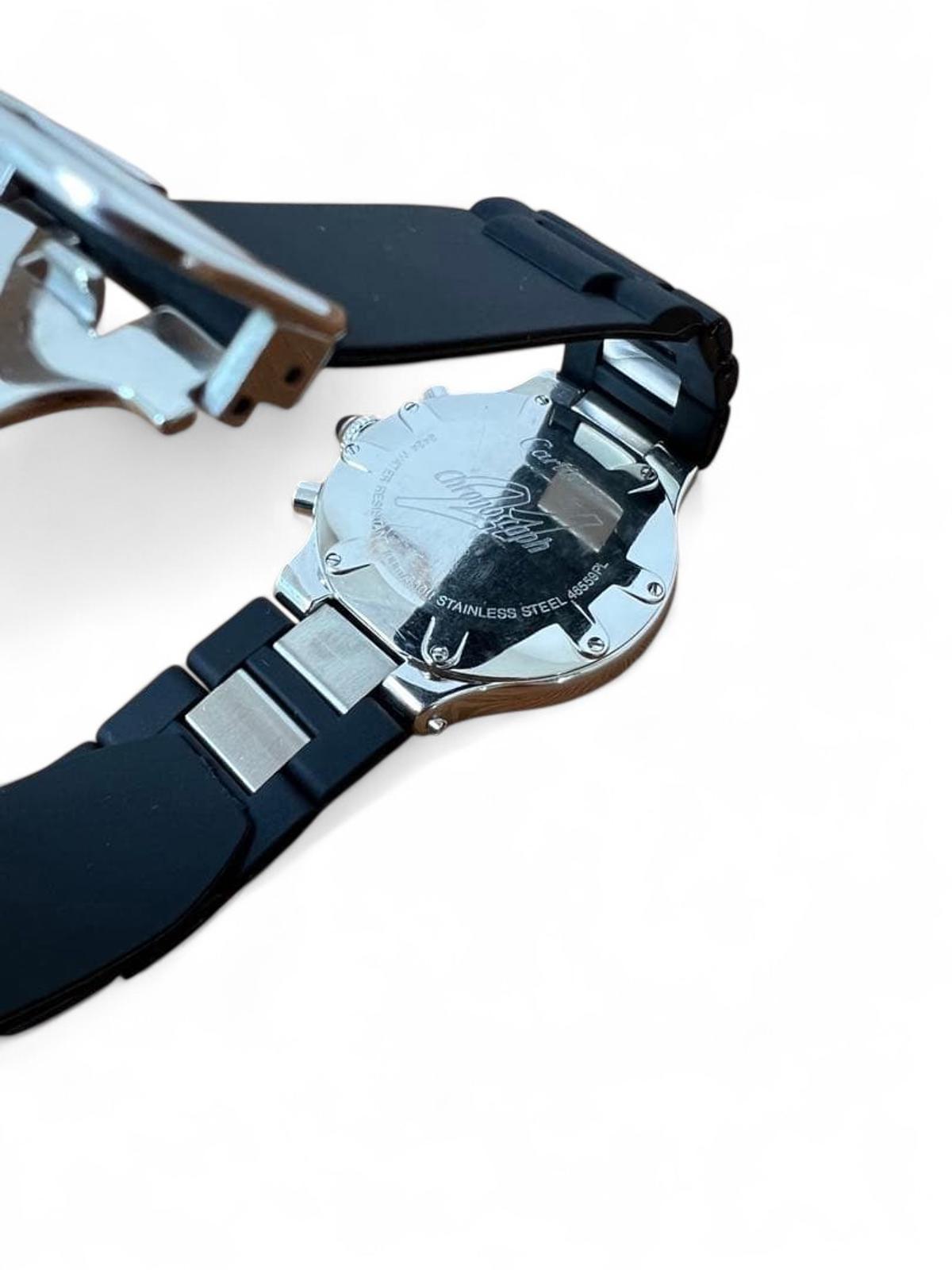 Cartier - Stainless Steel Black Rubber Chronograph Watch