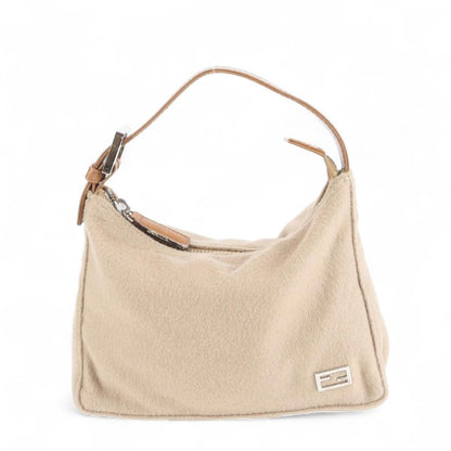 Fendi - Women's Beige Shoulder Bag with Leather Strap