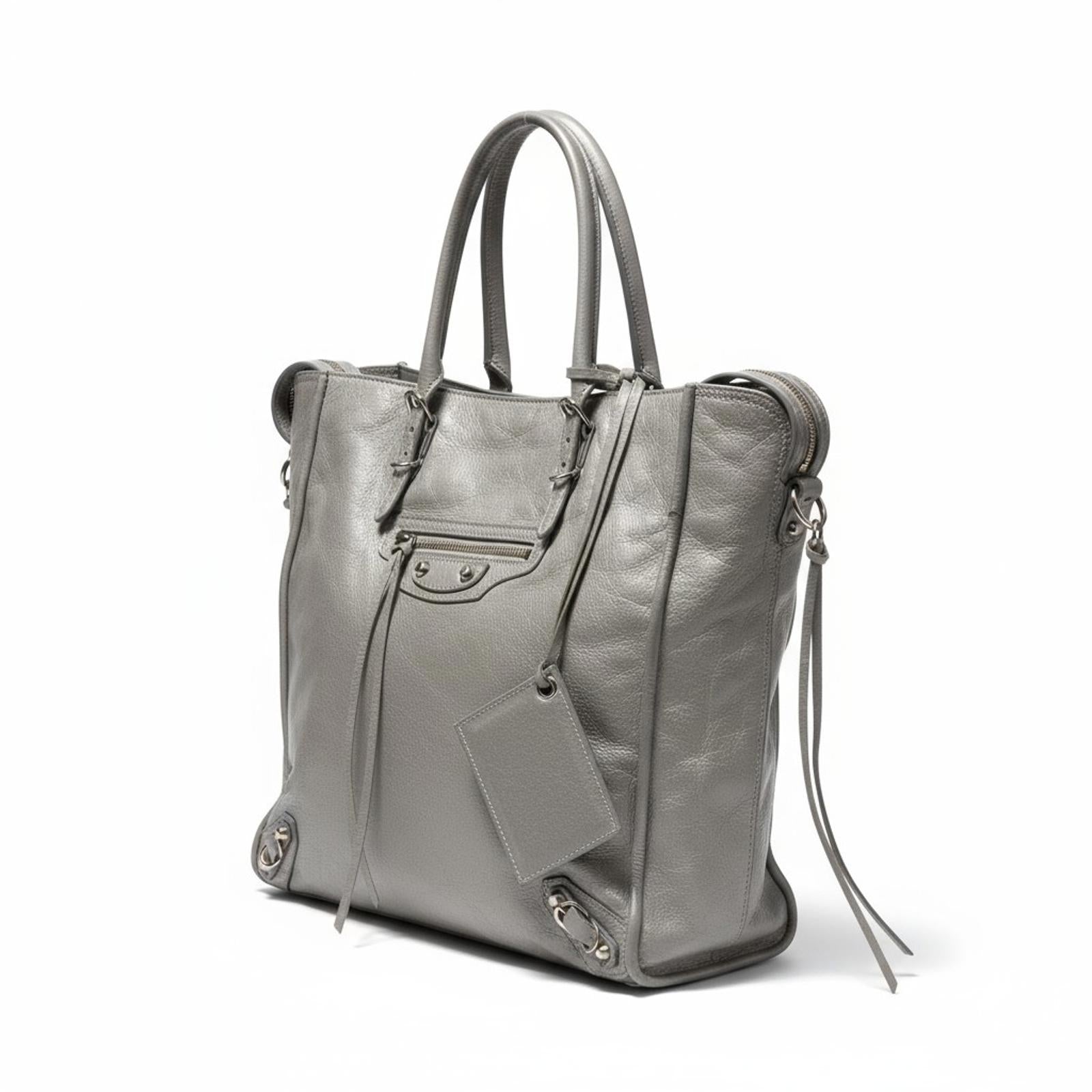 Balenciaga - Classic Silver Leather Tote Bag