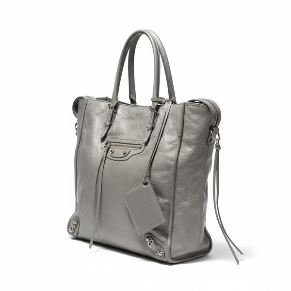 Balenciaga - Classic Silver Leather Tote Bag