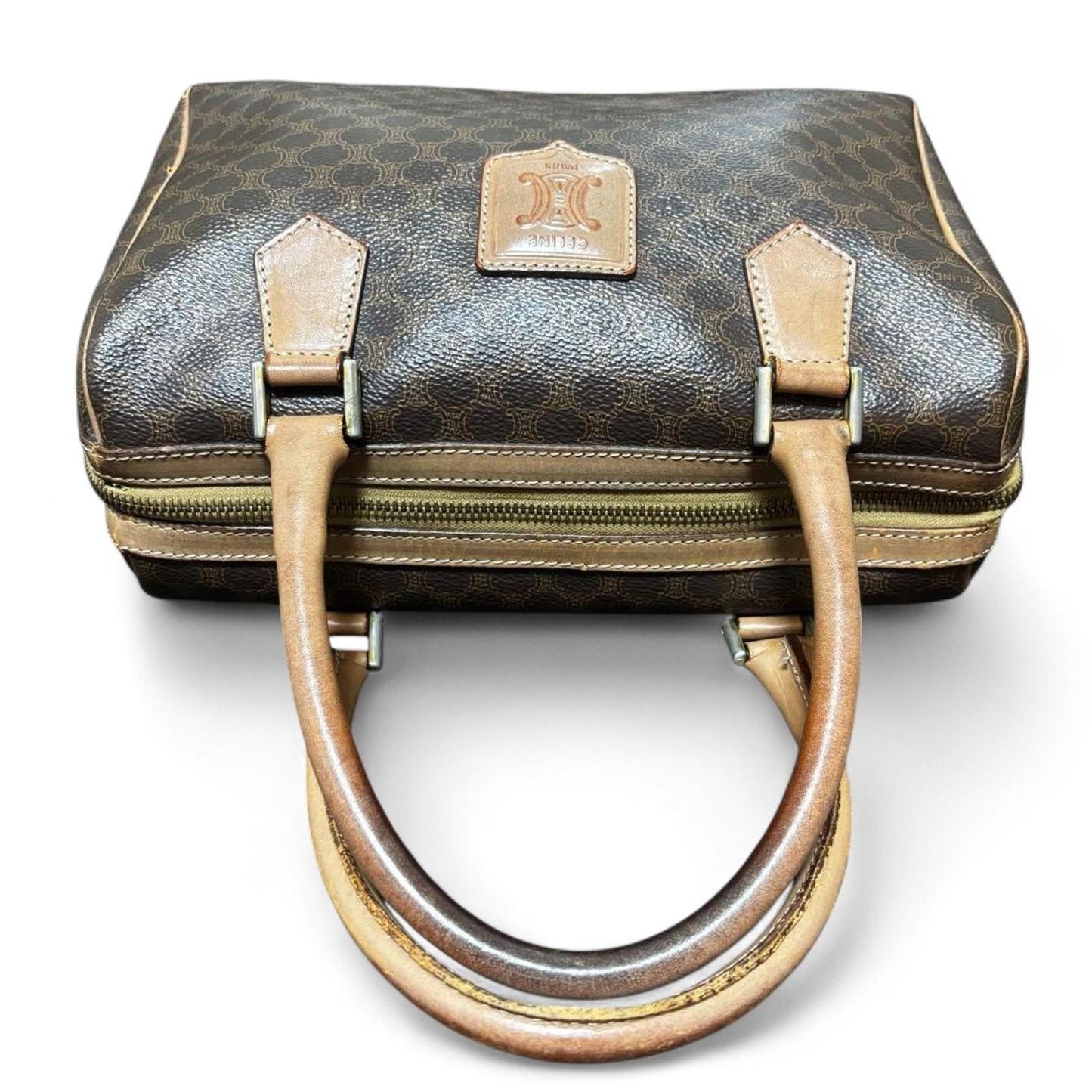 Celine - Vintage Brown Monogram Satchel Bag