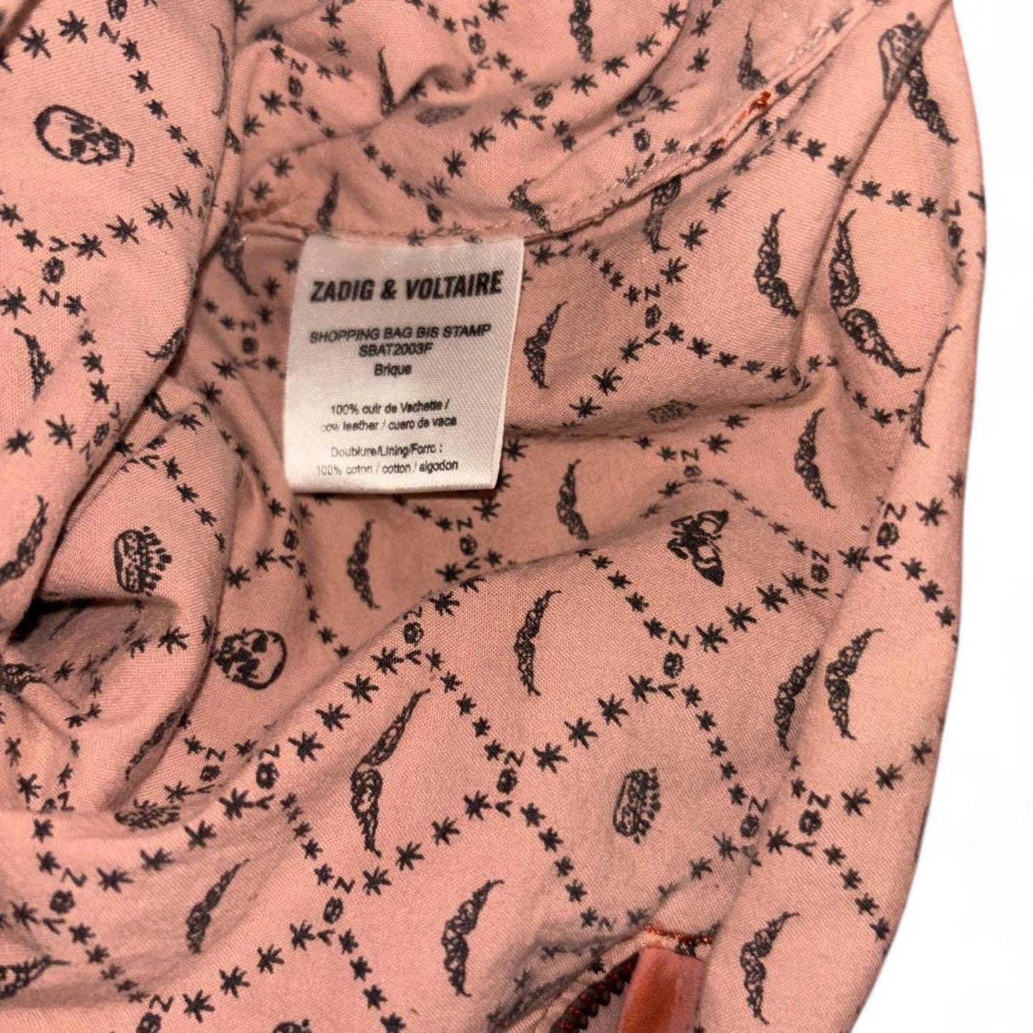 Zadig & Voltaire - Women's Pink Leather Tote Bag with Snakeskin Accen