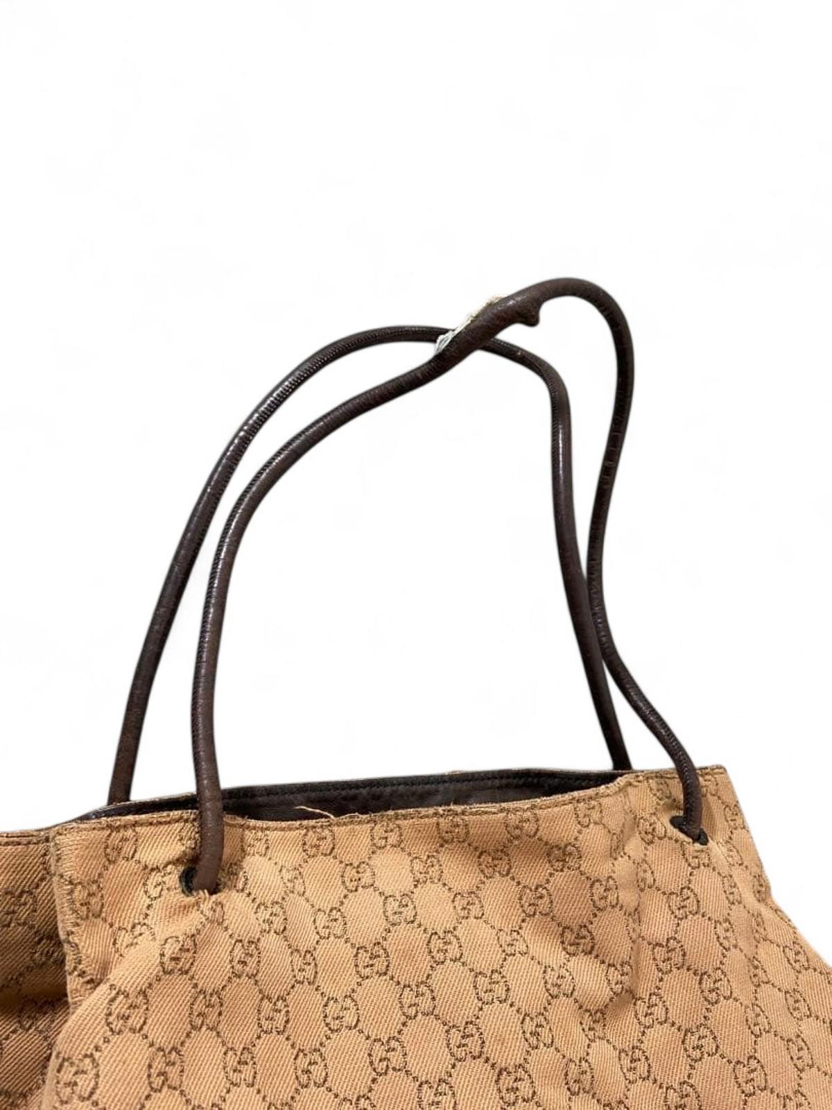 Gucci - Beige Monogram Canvas Shoulder Bag