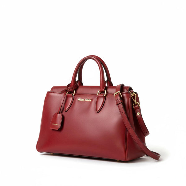 Miu Miu - Red Leather Handbag Gold Hardware