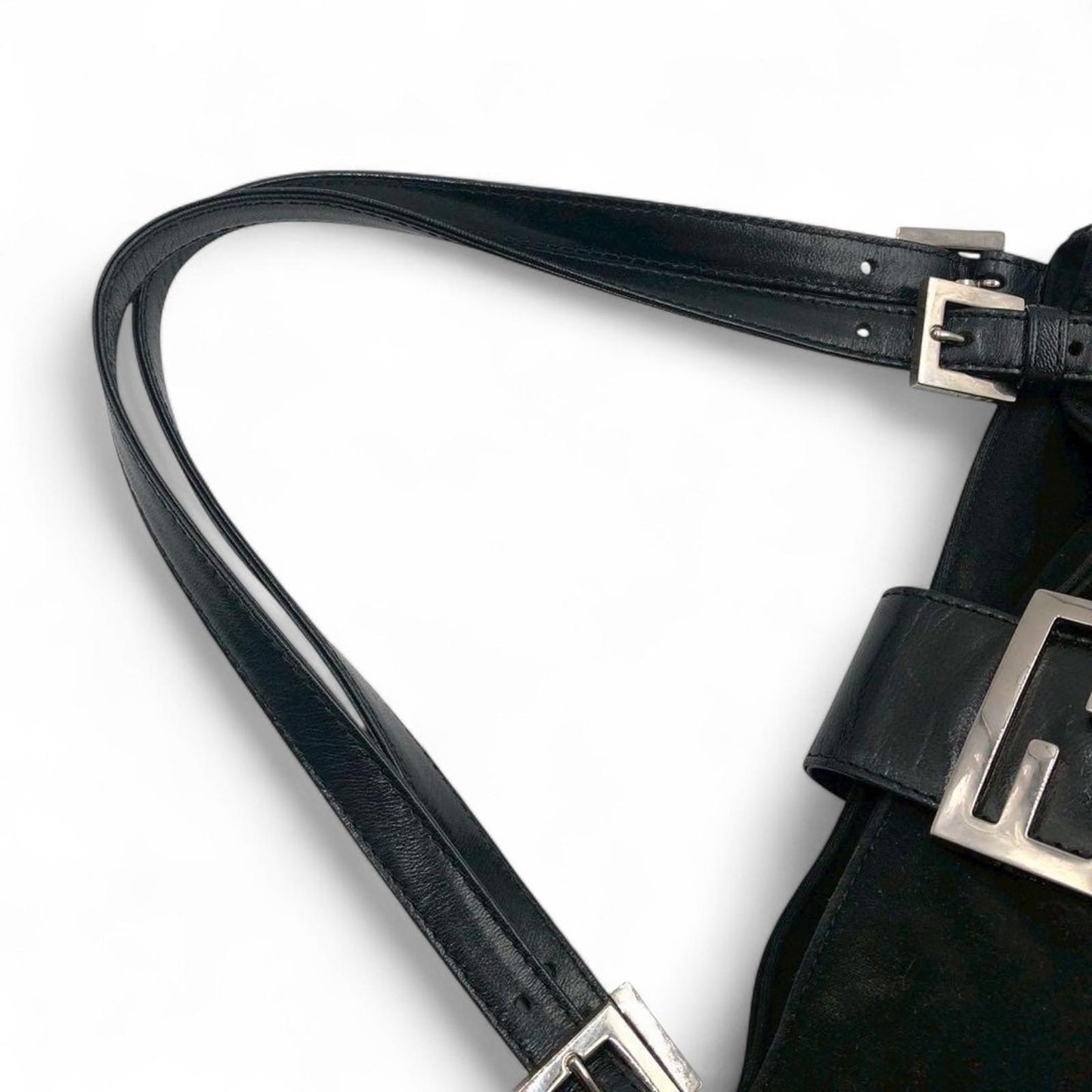 Fendi - Black Women's Shoulder Bag with Silver Buckle