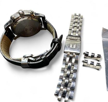 Tissot - Chronograph Men's Watch with Black Leather Strap