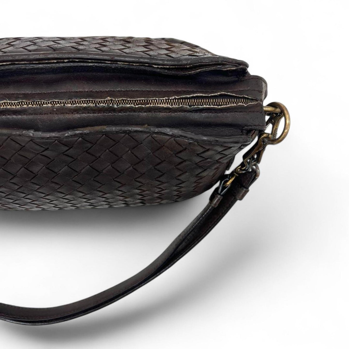 Bottega Veneta - Black Woven Leather Shoulder Bag