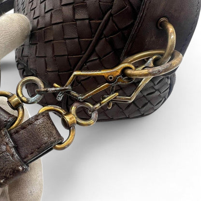 Bottega Veneta - Black Woven Leather Shoulder Bag